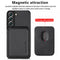 For Samsung Galaxy S22 5G Carbon Fiber Leather Card Magsafe Phone Case(Black)