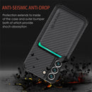 For Samsung Galaxy S22 5G Carbon Fiber Leather Card Magsafe Phone Case(Black)