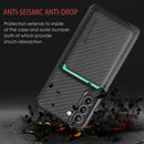 For Samsung Galaxy S21 5G Carbon Fiber Leather Card Magsafe Phone Case(Black)