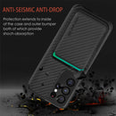For Samsung Galaxy S21 Ultra 5G Carbon Fiber Leather Card Magsafe Phone Case(Black)