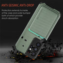 For Samsung Galaxy S21 Ultra 5G Carbon Fiber Leather Card Magsafe Phone Case(Green)