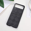 For Samsung Galaxy Z Flip 3 5G Weave Plaid PU Phone Case(Black)