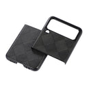 For Samsung Galaxy Z Flip 3 5G Weave Plaid PU Phone Case(Black)