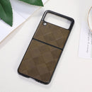 For Samsung Galaxy Z Flip 3 5G Weave Plaid PU Phone Case(Green)