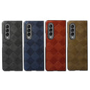 For Samsung Galaxy Z Fold3 5G Weave Plaid PU Phone Case(Black)