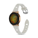 20mm Ring Buckle Silicone Watch Band(Milk White)