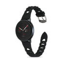 20mm Ring Buckle Silicone Watch Band(Black)