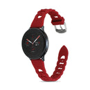 22mm Ring Buckle Silicone Watch Band(Dark Red)