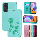 For Redmi Note 11 Global Version / Note 11S 4G Global Version Rose Embossed Leather Phone Case(Green)