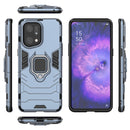For OPPO Find X5 Pro Magnetic Ring Holder PC + TPU Phone Case(Navy Blue)