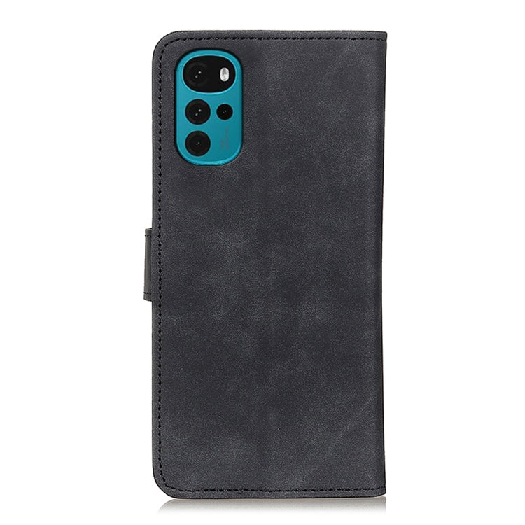 For Motorola Moto G22 KHAZNEH Retro Texture Leather Phone Case(Black)