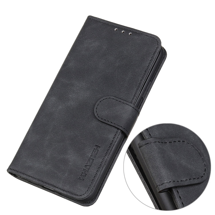 For Motorola Moto G22 KHAZNEH Retro Texture Leather Phone Case(Black)