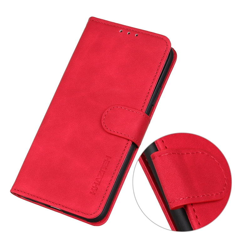 For Motorola Moto G22 KHAZNEH Retro Texture Leather Phone Case(Red)