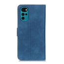 For Motorola Moto G22 KHAZNEH Retro Texture Leather Phone Case(Blue)