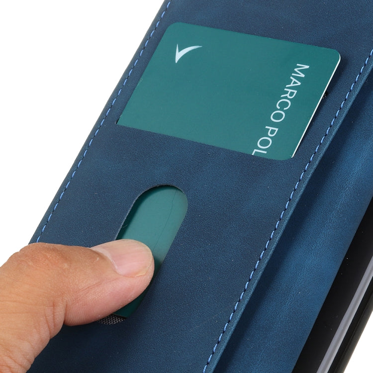 For Motorola Moto G22 KHAZNEH Retro Texture Leather Phone Case(Blue)