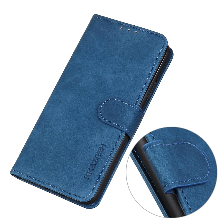 For Motorola Moto G22 KHAZNEH Retro Texture Leather Phone Case(Blue)