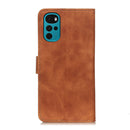 For Motorola Moto G22 KHAZNEH Retro Texture Leather Phone Case(Brown)