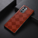For LG Wing 5G Weave Plaid PU Phone Case(Brown)