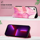 For iPhone SE 2022 / SE 2020 / 8 / 7 PT003 Marble Pattern Flip Leather Phone Case(LS001)