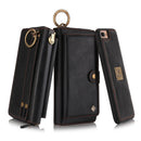 For iPhone 7 Plus / 8 Plus POLA Multi-function Fashion Zipper Magnetic Horizontal Flip Leather Case with Card Slots & Wallet & Photo Frame & Lanyard(Black)