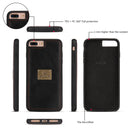For iPhone 7 Plus / 8 Plus POLA Multi-function Fashion Zipper Magnetic Horizontal Flip Leather Case with Card Slots & Wallet & Photo Frame & Lanyard(Black)