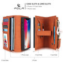 For iPhone XS Max POLA Multi-function Fashion Magnetic Horizontal Flip Leather Case with Card Slots & Wallet & Photo Frame & Holder(Brown)