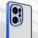 For OPPO Find X5 Electroplated Frosted Phone Case(Blue)