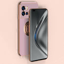 For vivo iQOO 9 Pro 6D Electroplating Full Coverage Silicone Phone Case with Magnetic Ring Holder(Light Purple)
