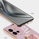 For vivo iQOO 9 Pro 6D Electroplating Full Coverage Silicone Phone Case with Magnetic Ring Holder(Light Purple)