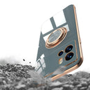 For vivo iQOO 9 Pro 6D Electroplating Full Coverage Silicone Phone Case with Magnetic Ring Holder(Light Purple)