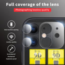 For iPhone 11 9D Transparent Rear Camera Lens Protector Tempered Glass Film Combination Packages
