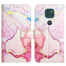 For Motorola Moto G9 / G9 Play / E7 Plus PT003 Marble Pattern Flip Leather Phone Case(Rose Gold LS005)