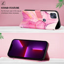 For Motorola Moto G50 5G PT003 Marble Pattern Flip Leather Phone Case(Pink Purple Gold LS001)