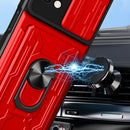 For Xiaomi Poco X4 Pro 5G Sliding Camshield TPU+PC Phone Case with Card Slot(Red)