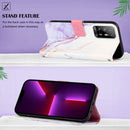 For OPPO A94 5G / A95 5G / F19 Pro+ 5G / Reno5 Z PT003 Marble Pattern Flip Leather Phone Case(LS006)