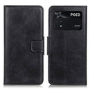For Xiaomi Poco M4 Pro 4G Mirren Crazy Horse Texture Horizontal Flip Leather Phone Case with Holder & Card Slots & Wallet(Black)