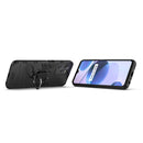 For Realme C35 Shockproof PC + TPU Protective Phone Case with Magnetic Ring Holder(Black)