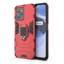 For Realme C35 Shockproof PC + TPU Protective Phone Case with Magnetic Ring Holder(Red)