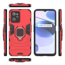 For Realme C35 Shockproof PC + TPU Protective Phone Case with Magnetic Ring Holder(Red)