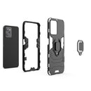 For Realme C35 Shockproof PC + TPU Protective Phone Case with Magnetic Ring Holder(Red)