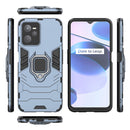 For Realme C35 Shockproof PC + TPU Protective Phone Case with Magnetic Ring Holder(Navy Blue)