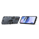 For Realme C35 Shockproof PC + TPU Protective Phone Case with Magnetic Ring Holder(Navy Blue)