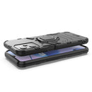 For Realme C35 Shockproof PC + TPU Protective Phone Case with Magnetic Ring Holder(Navy Blue)