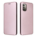 For Nokia G11 / G21 Carbon Fiber Texture Leather Phone Case(Pink)