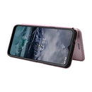 For Nokia G11 / G21 Carbon Fiber Texture Leather Phone Case(Pink)
