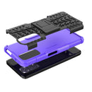 For Xiaomi Redmi Note 11S 4G International Version Tire Texture Shockproof TPU+PC Phone Case with Holder(Purple)