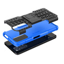 For Xiaomi Redmi Note 11S 4G International Version Tire Texture Shockproof TPU+PC Phone Case with Holder(Blue)