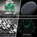 OLEVS 6607 Multi-function Men Big Flywheel Automatic Waterproof Mechanical Watch(Green)