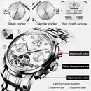 OLEVS 6607 Multi-function Men Big Flywheel Automatic Waterproof Mechanical Watch(White)