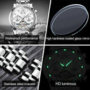OLEVS 6607 Multi-function Men Big Flywheel Automatic Waterproof Mechanical Watch(White)